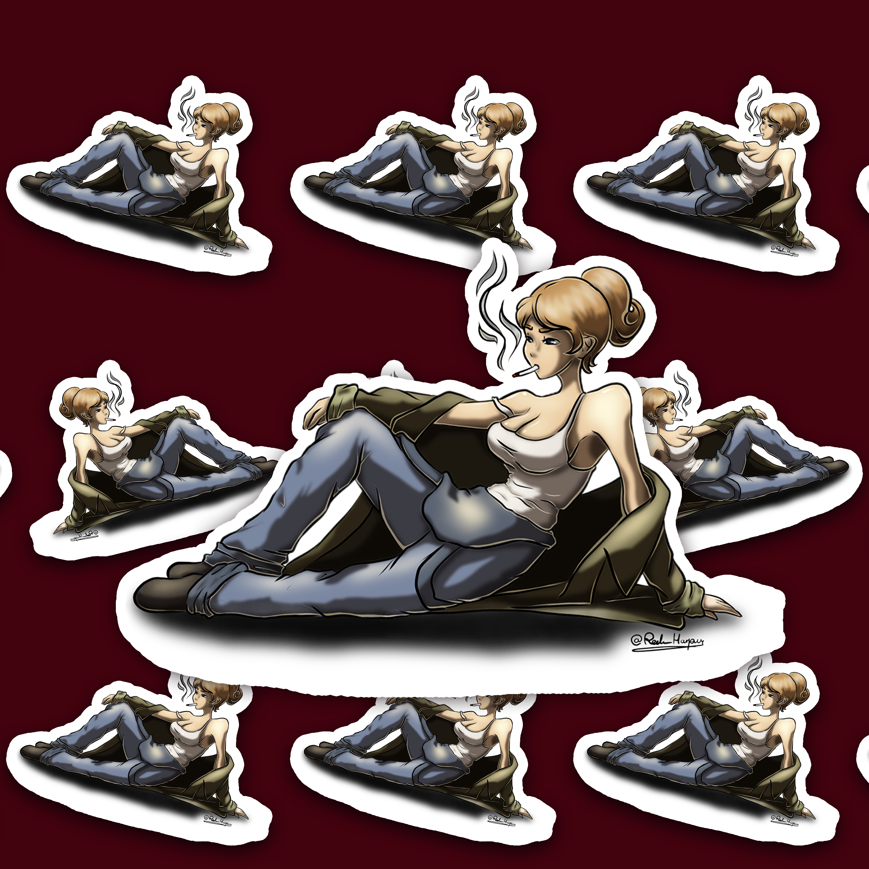 Chaos Wanderer Sticker | Dystopischer Cartoon – Vinyl‑Aufkleber (matt)