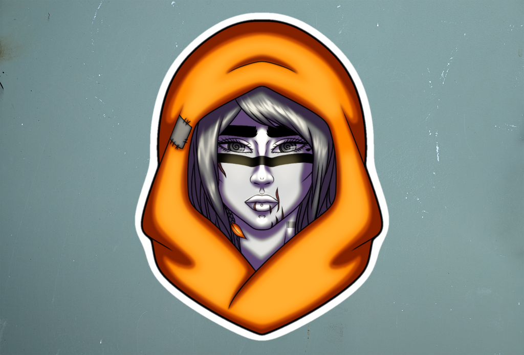 Moody Desert Girl Sticker | Surreales Portrait – Vinyl‑Aufkleber (matt)