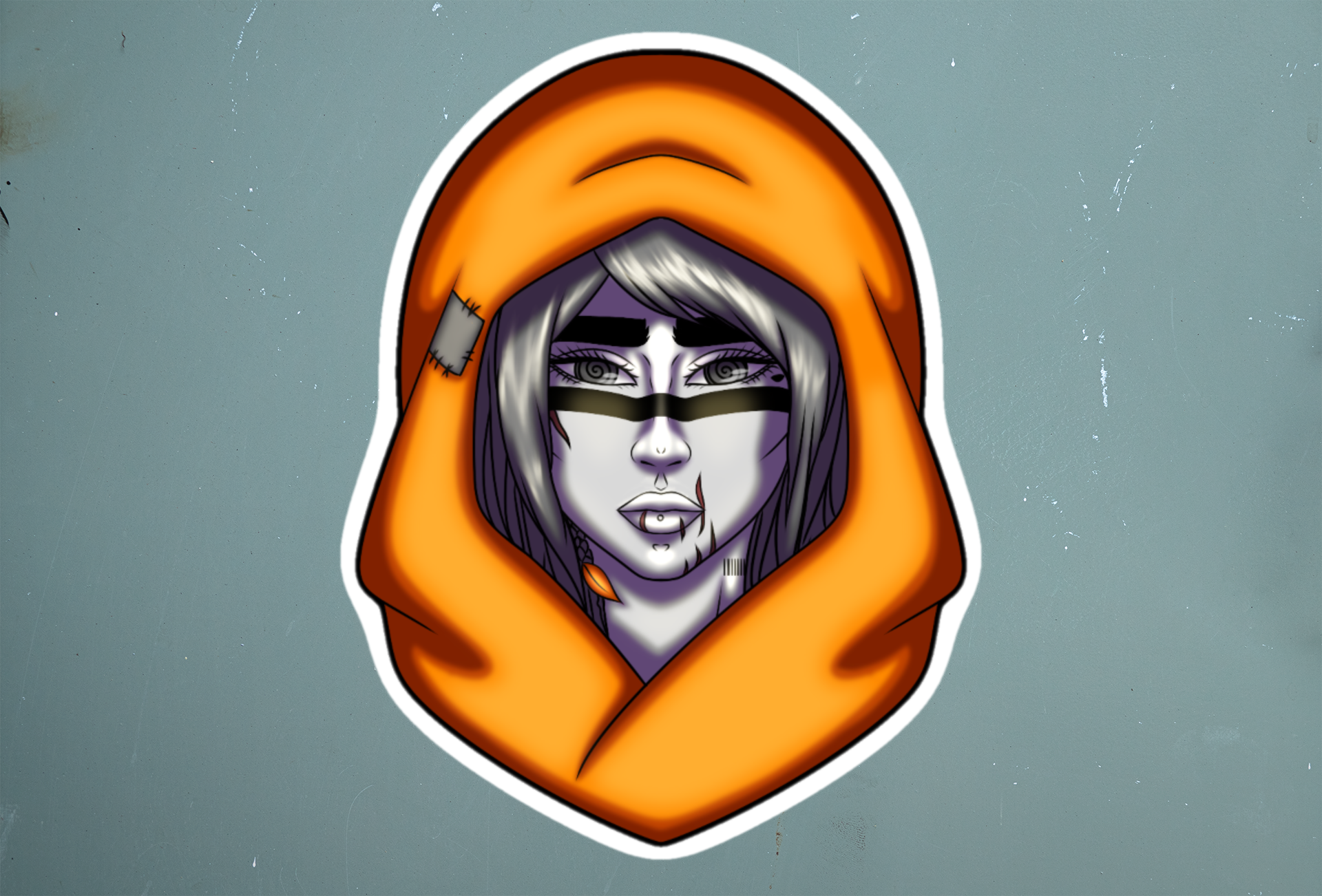 Moody Desert Girl Sticker | Surreales Portrait – Vinyl‑Aufkleber (matt)