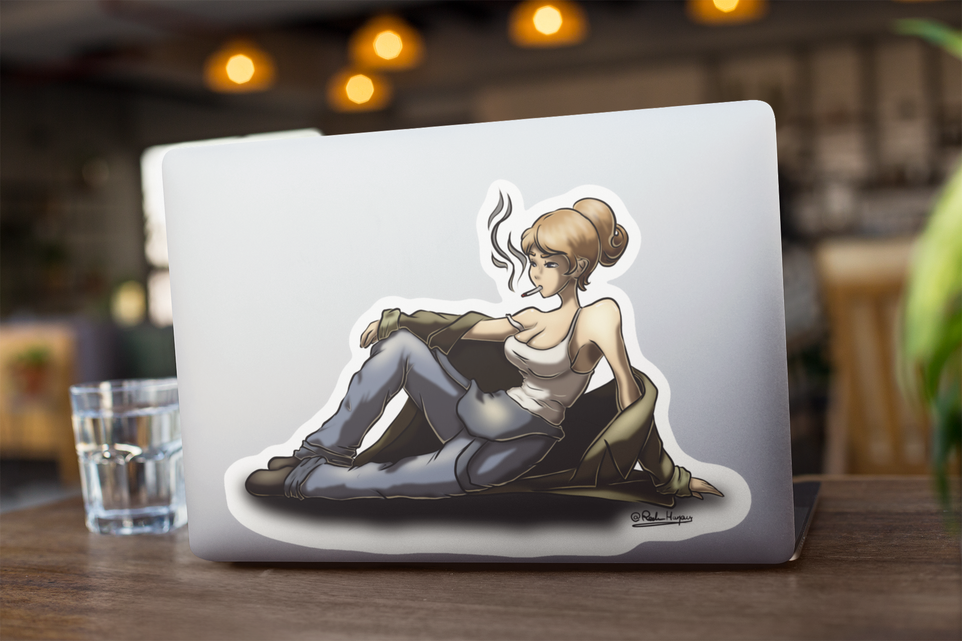 Chaos Wanderer Sticker | Dystopischer Cartoon – Vinyl‑Aufkleber (matt)