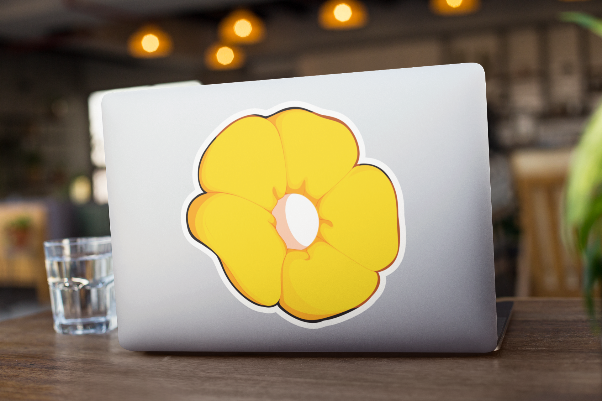 Sonnige Gelbe Blüte Sticker | Blumen Vinyl‑Aufkleber (matt)