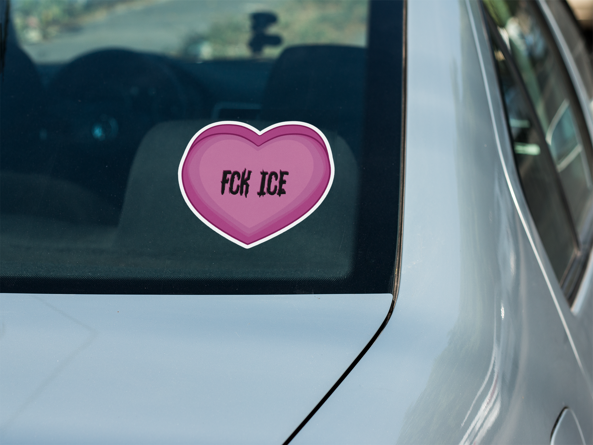 FCK ICE Pink Herz Vinyl-Aufkleber – Kiss-Cut wasserfest Sticker