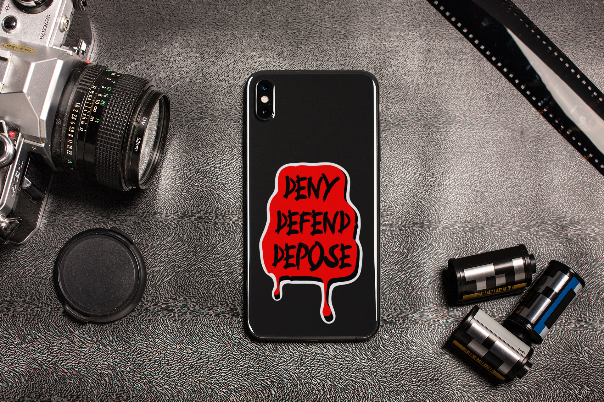 Deny Defend Depose Sticker | Statement Vinyl‑Aufkleber (matt)