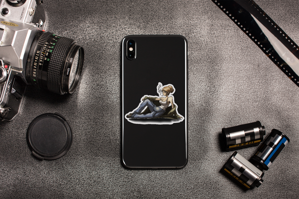 Chaos Wanderer Sticker | Dystopischer Cartoon – Vinyl‑Aufkleber (matt)