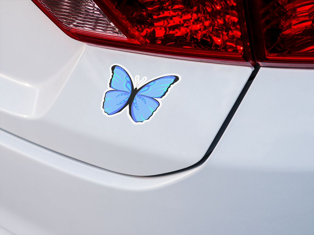 Blauer Schmetterling Sticker | Natur Vinyl‑Aufkleber (matt)