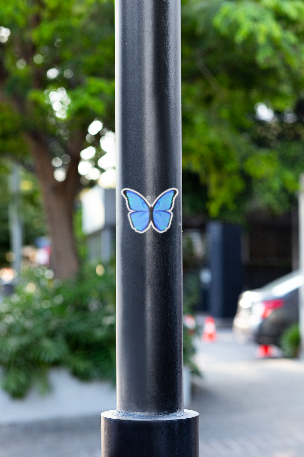 Blauer Schmetterling Sticker | Natur Vinyl‑Aufkleber (matt)