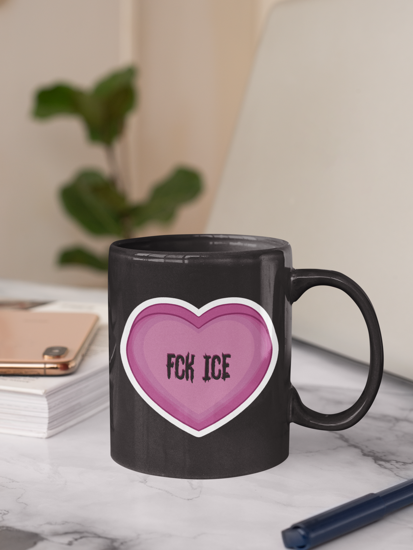 FCK ICE Pink Herz Vinyl-Aufkleber – Kiss-Cut wasserfest Sticker