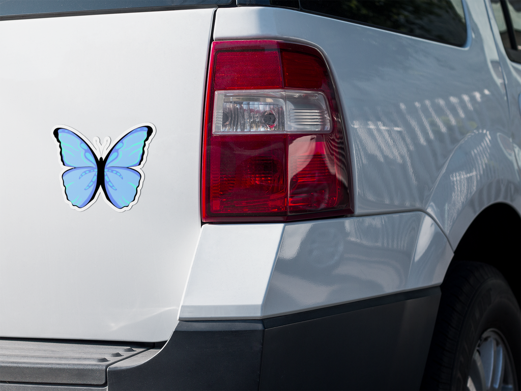 Blauer Schmetterling Sticker | Natur Vinyl‑Aufkleber (matt)