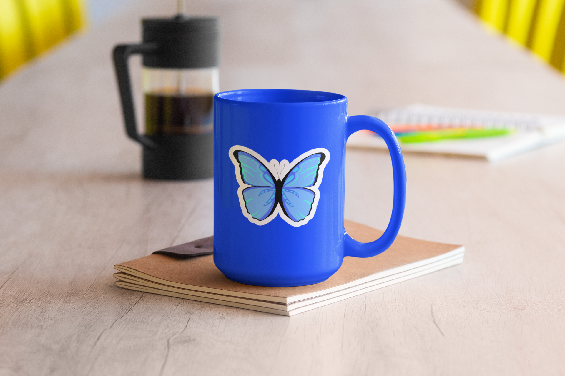 Blauer Schmetterling Sticker | Natur Vinyl‑Aufkleber (matt)