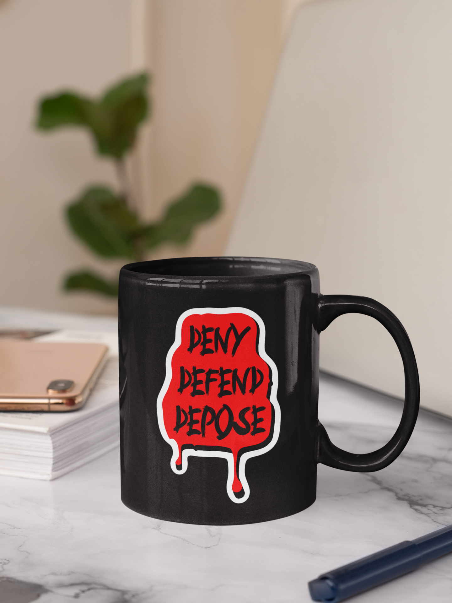 Deny Defend Depose Sticker | Statement Vinyl‑Aufkleber (matt)