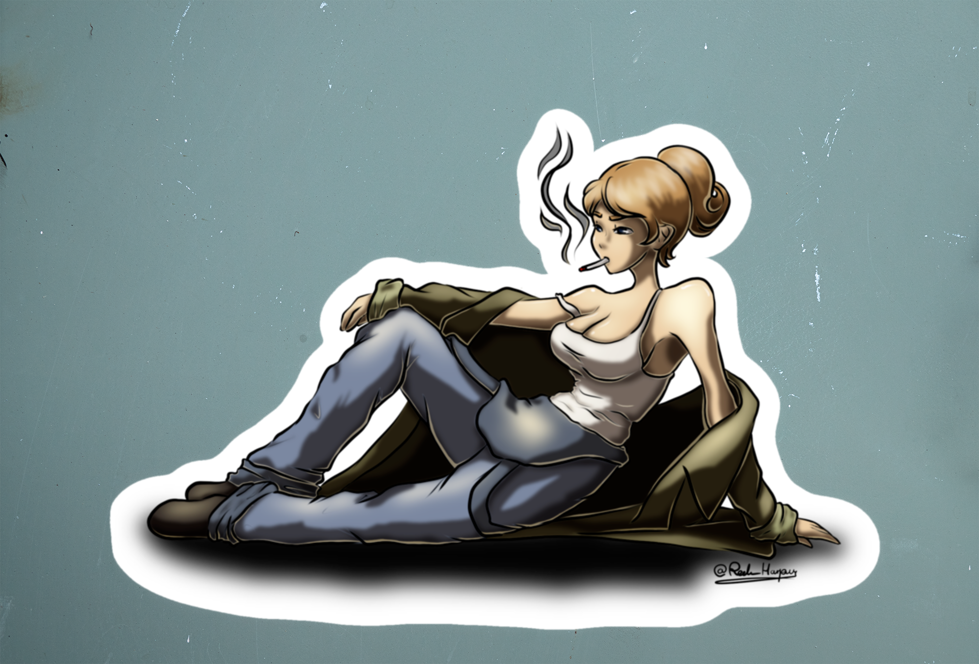 Chaos Wanderer Sticker | Dystopischer Cartoon – Vinyl‑Aufkleber (matt)